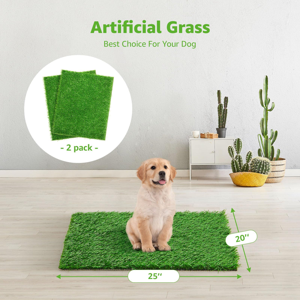 Artificial Grass Pee Pads 20"x 25" 2 Pack A596
