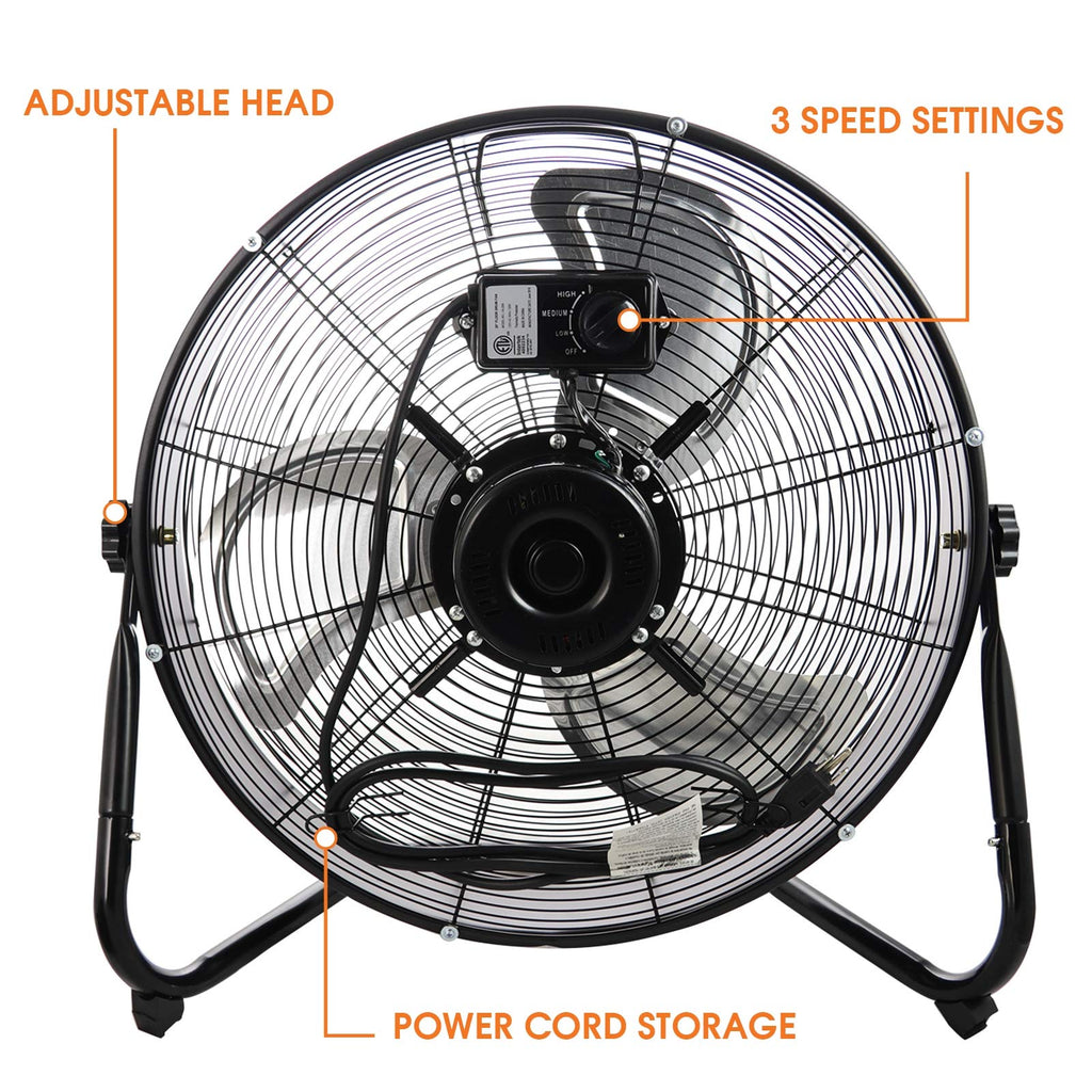 20" Industrial Floor Drum Fan with 3 Speed R696726