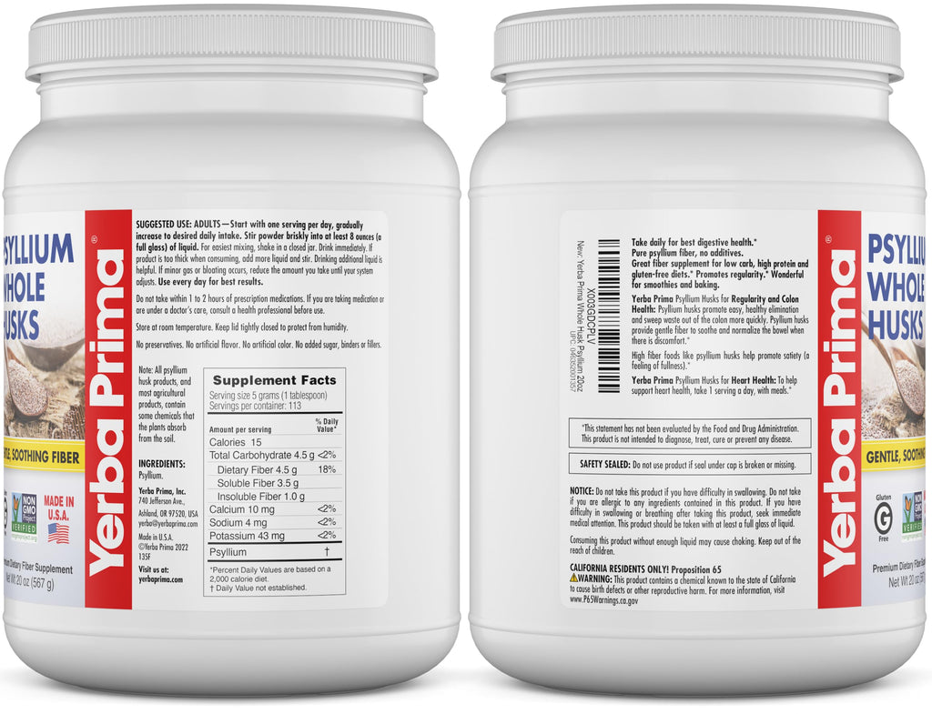 Psyllium Whole Husks Fiber Supplement 20oz W255655