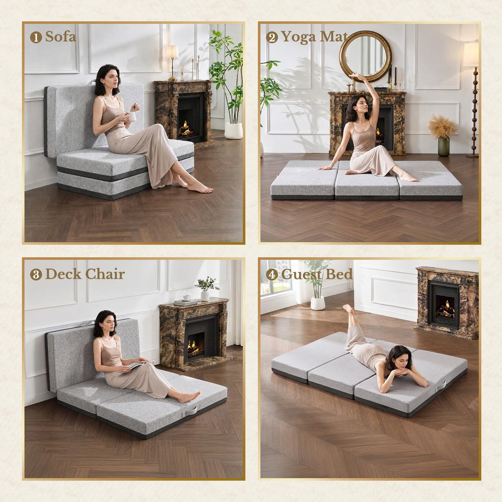 6 Inch Tri-Fold Memory Foam Mattress Q299