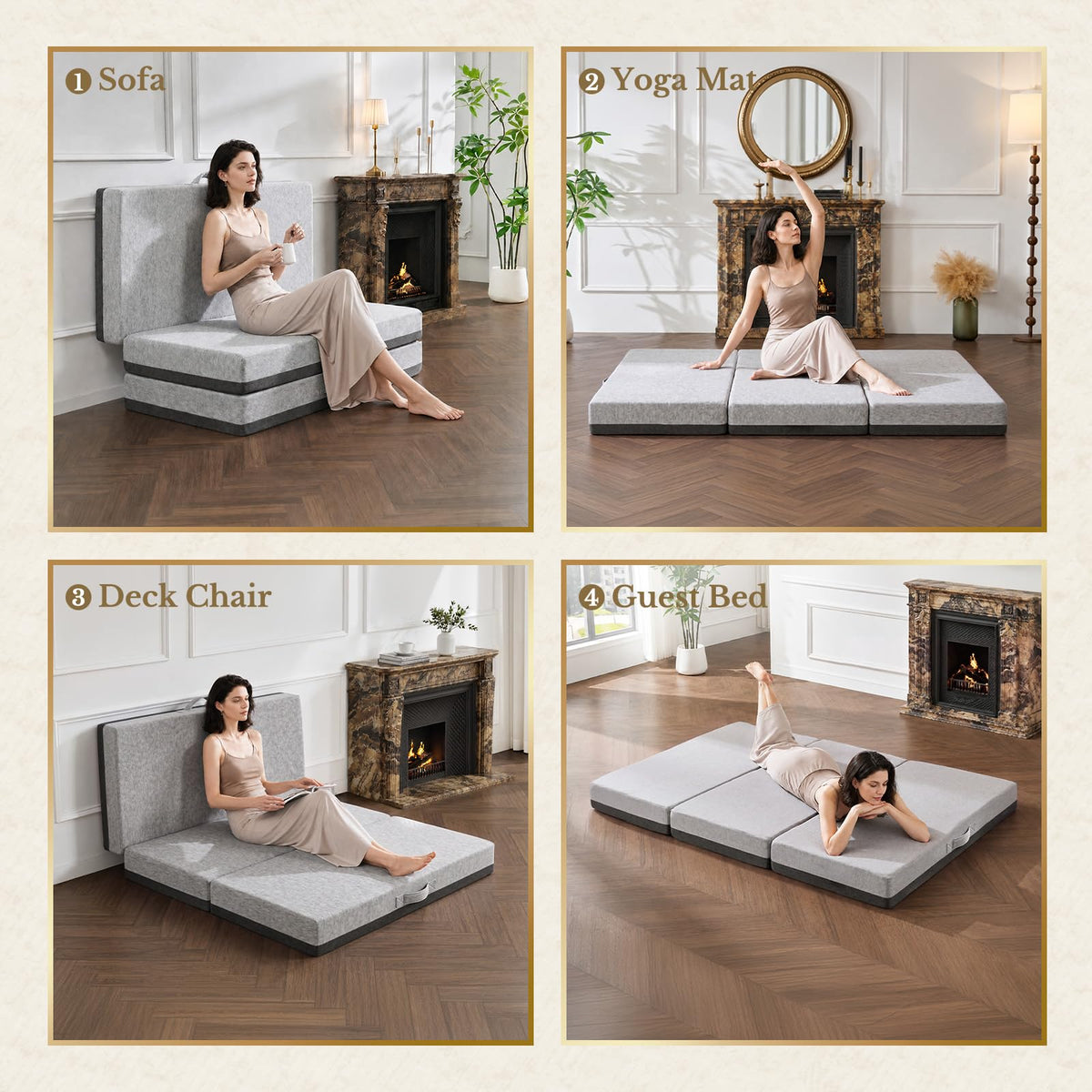 6 Inch Tri-Fold Memory Foam Mattress Q299