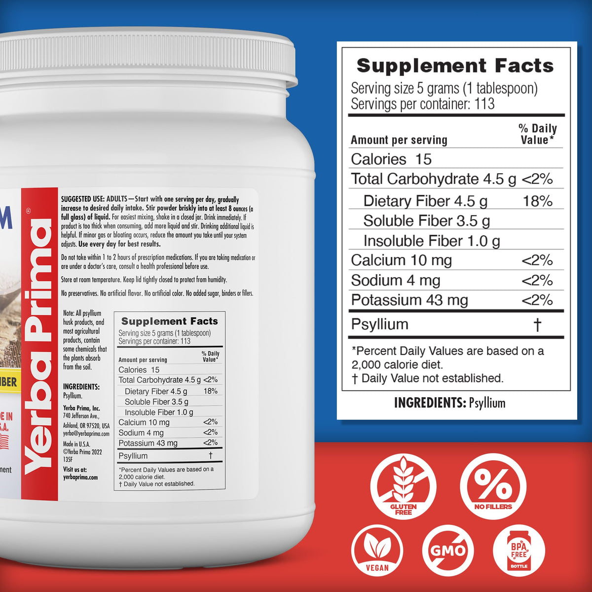 Psyllium Whole Husks Fiber Supplement 20oz W255655