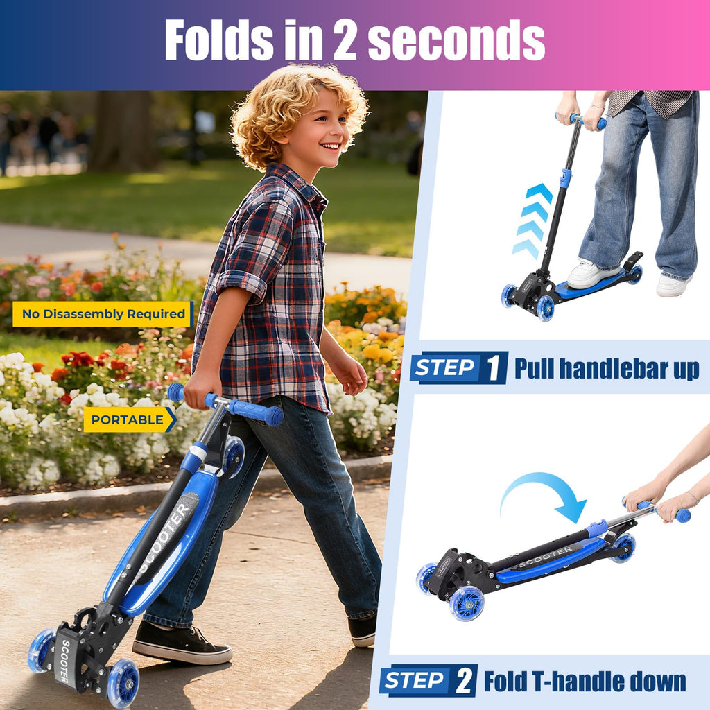3 Wheel Kids Scooter with LED Light-Up J7569