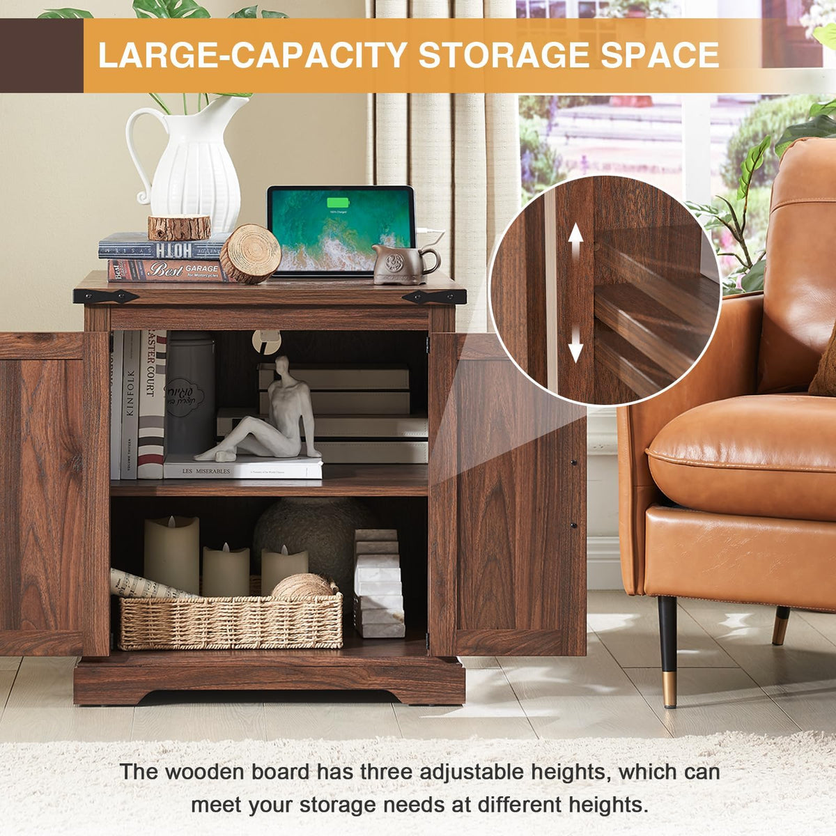 24" End Table Set of 2 with Charging Station Q691853