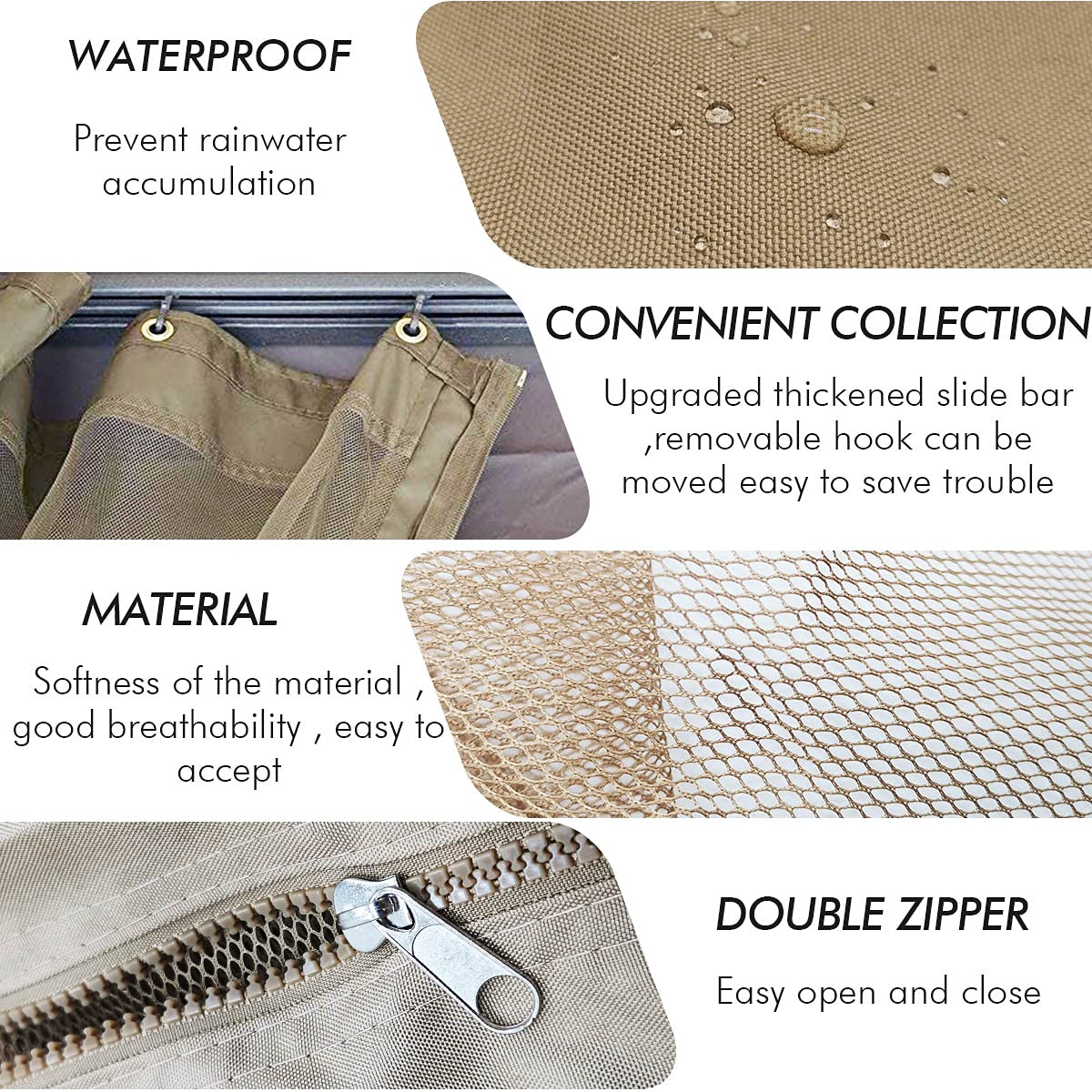 Beige 10 x 12 FT Mosquito Netting T224962