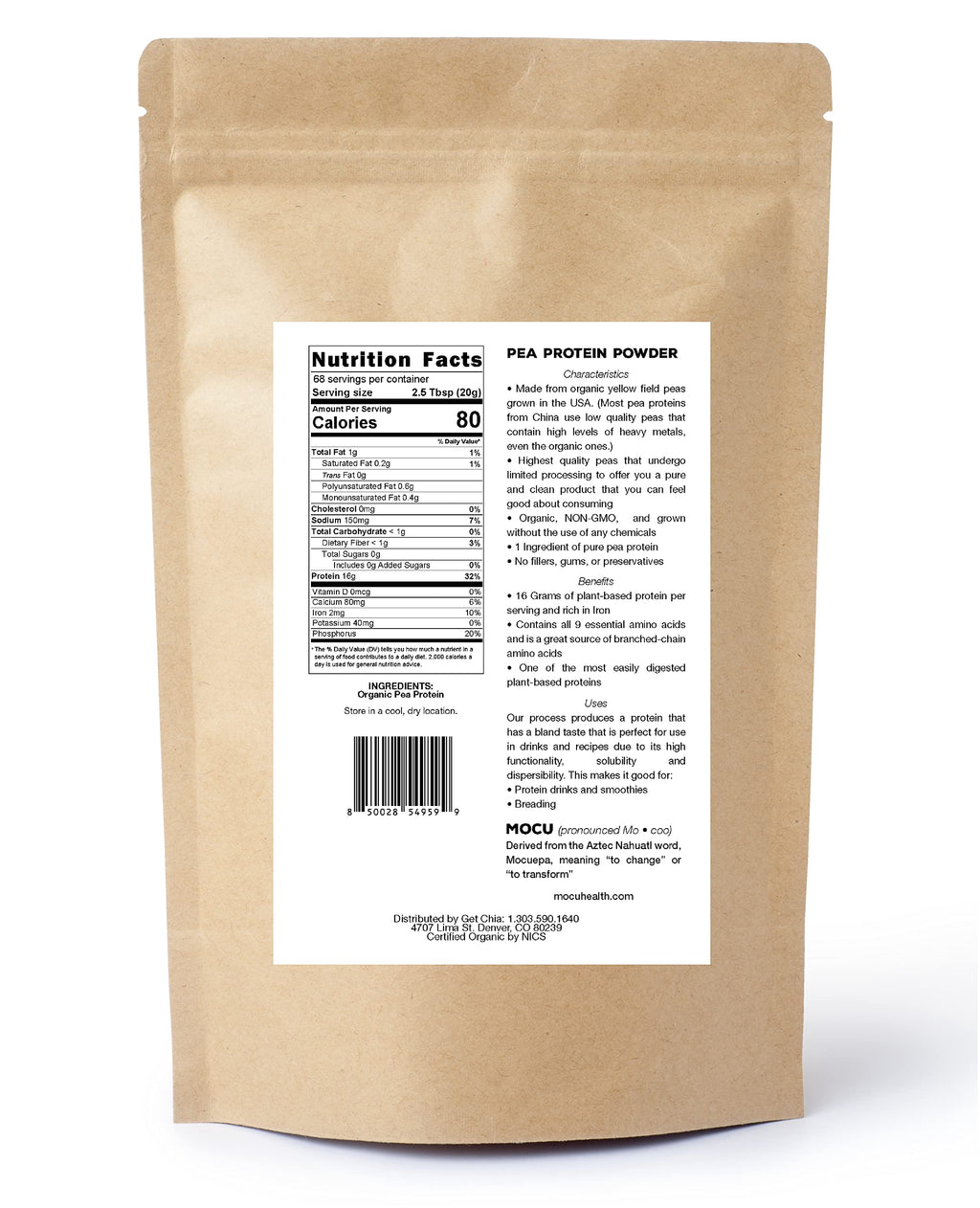 Organic Pea Protein 3 LBS Y63423