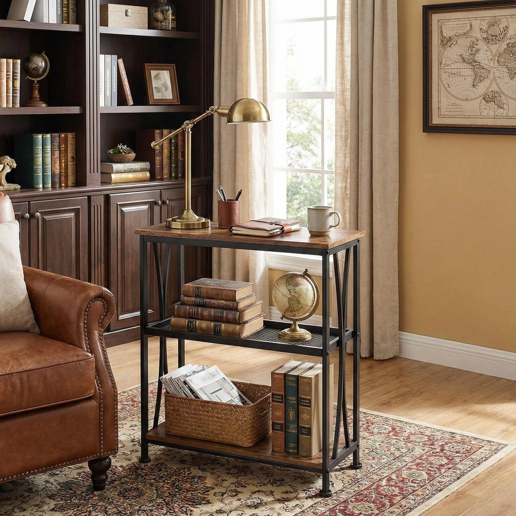 Narrow 3-Tier Side Table with Storage Shelves Z7035