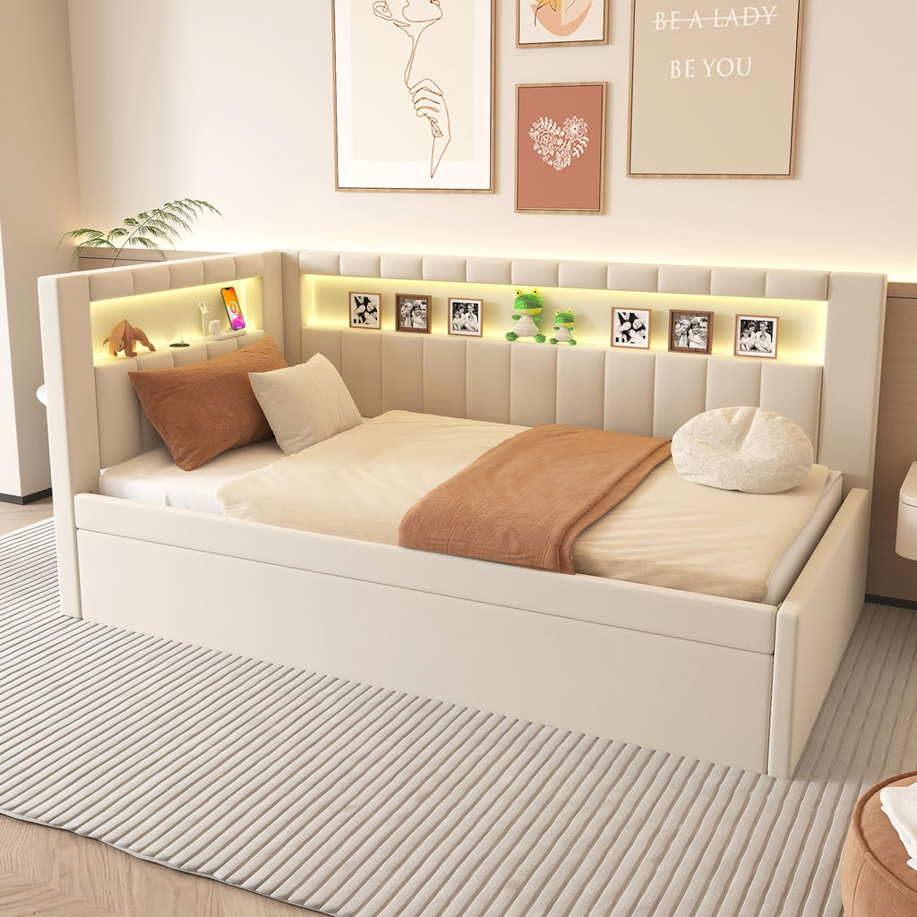 White Twin Size Daybed with Trundle G285