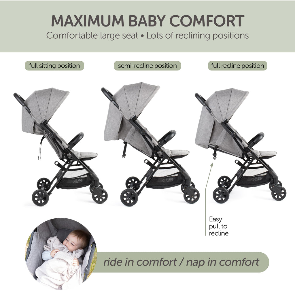 Lightweight Compact Travel Stroller with Canopy, Storage Basket & Recline N542924