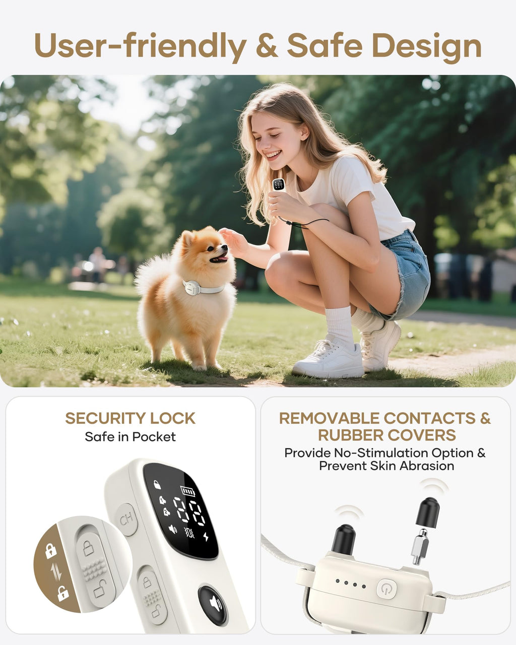 White 4200FT Range Dog Shock Collar T71495