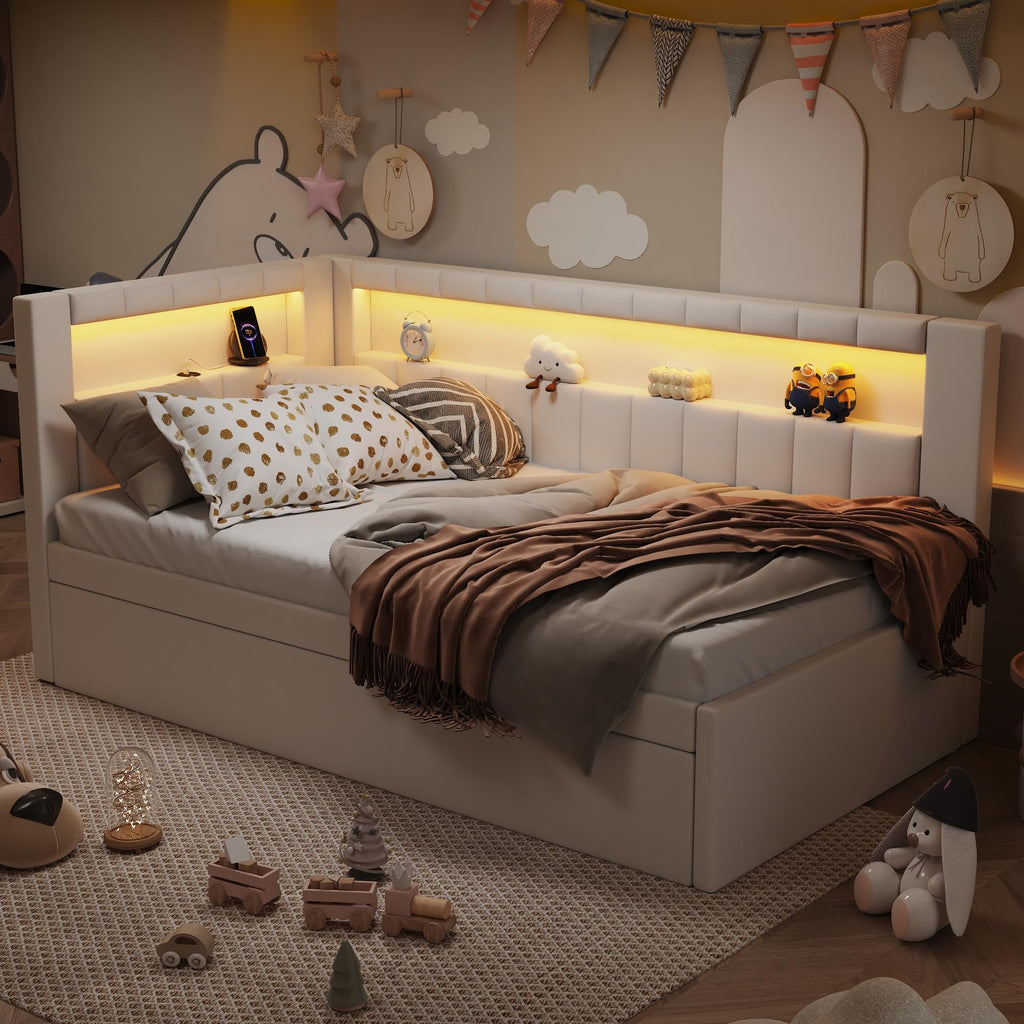 White Twin Size Daybed with Trundle G285