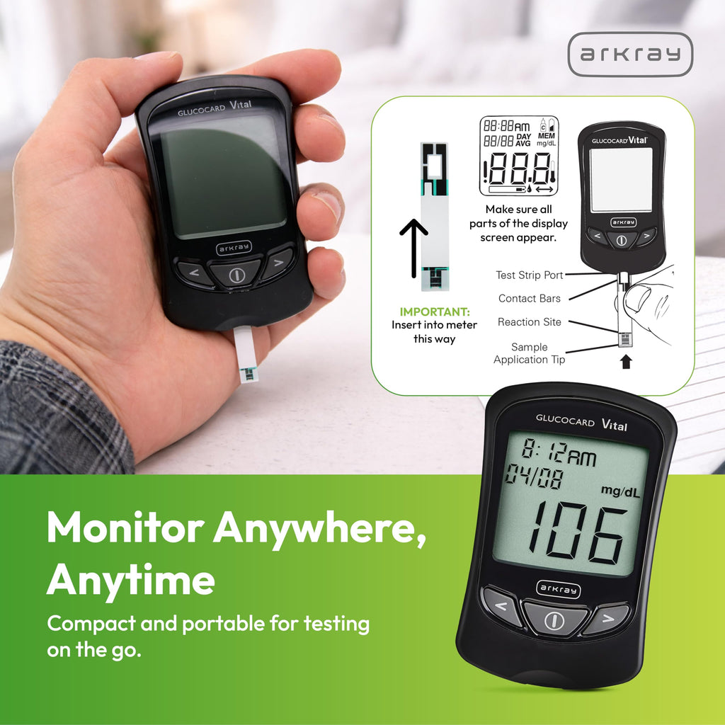 Blood Glucose Monitor Kit with Meter, 10 Test Strips, 10 Lancets & Carrying Case U13575