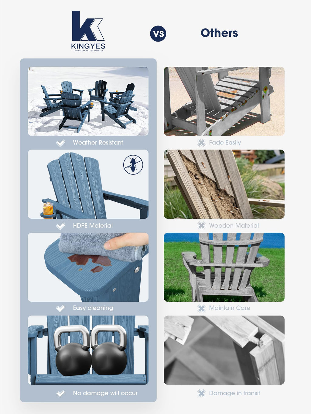 Folding Adirondack Chair Set of 2 with Cup Holder Q884