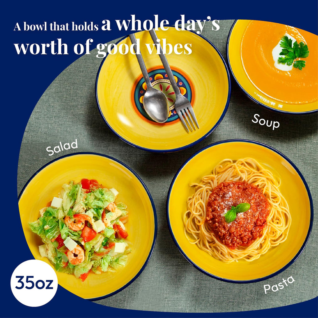 Ceramic Pasta Bowls Set of 4 Q1541