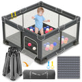 Foldable Playpen for Babies and Toddlers, 50x50 Inches Dark Gray A87502