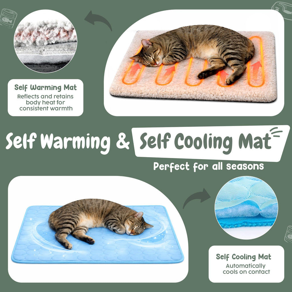 Insulated Outdoor Cat House with Self Warming & Self Cooling Mat M77079