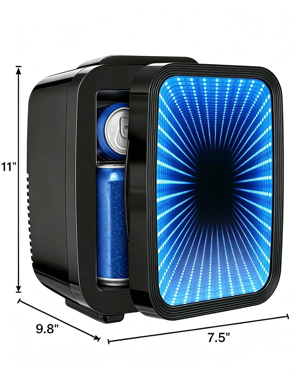 4L/6 Can Compact Fridge with LED Mirror Light D20992
