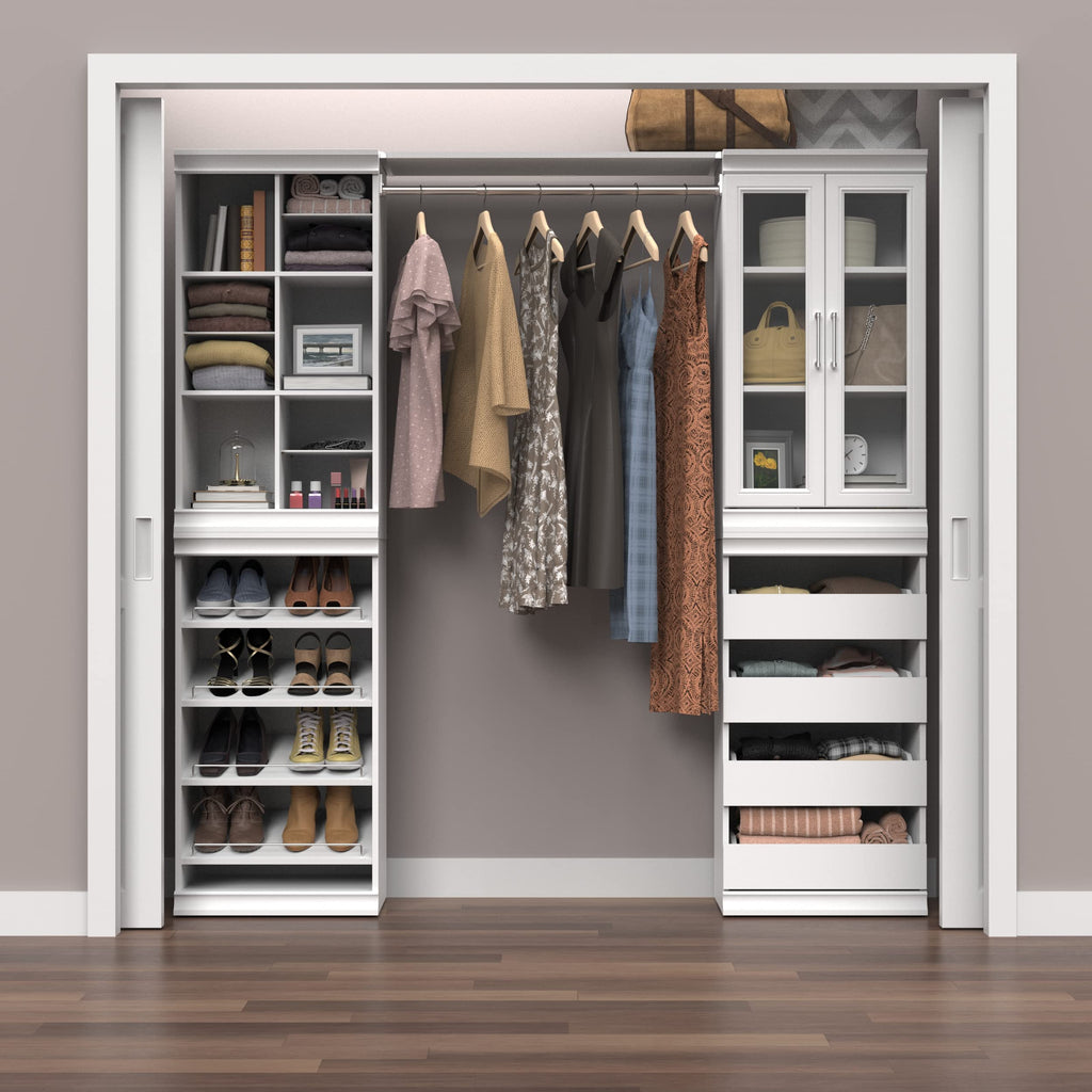 White 4 Drawer Wood Modular Storage Unit H73904