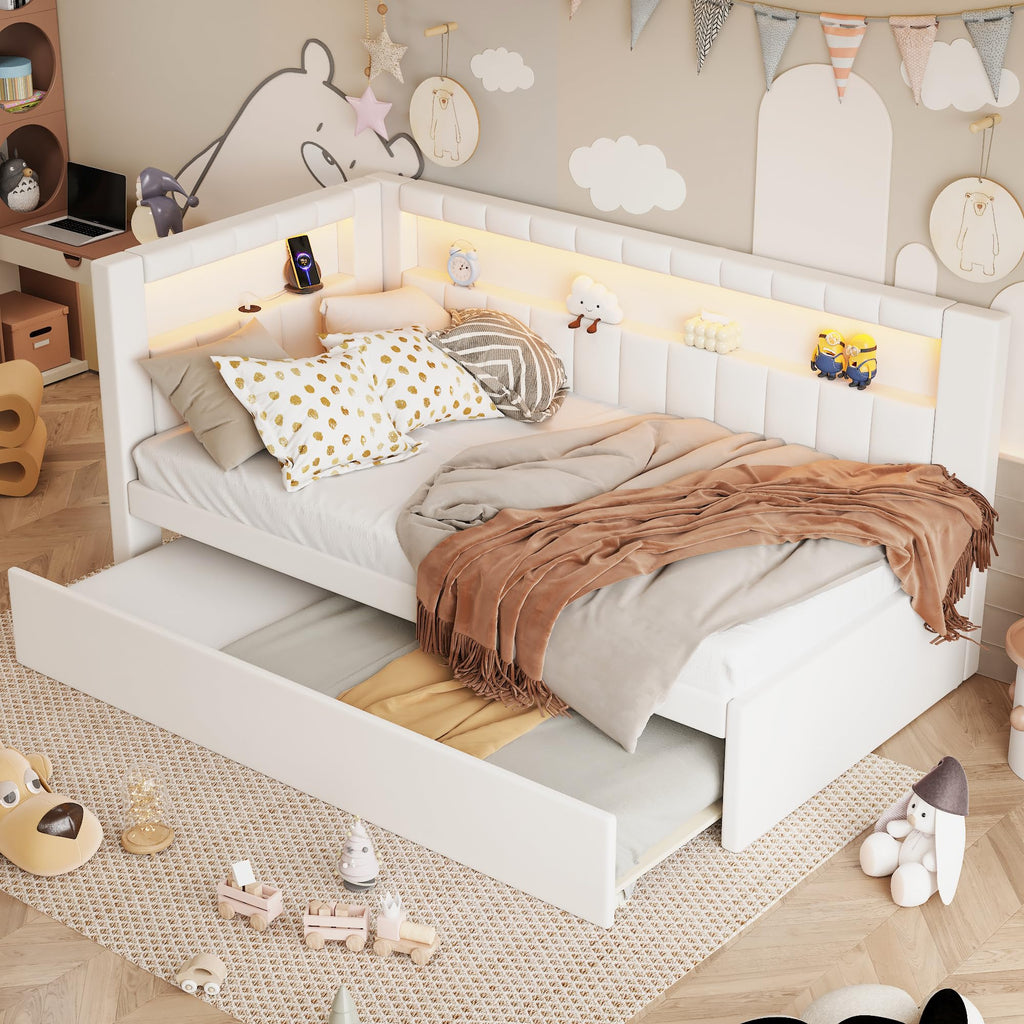 White Twin Size Daybed with Trundle G285