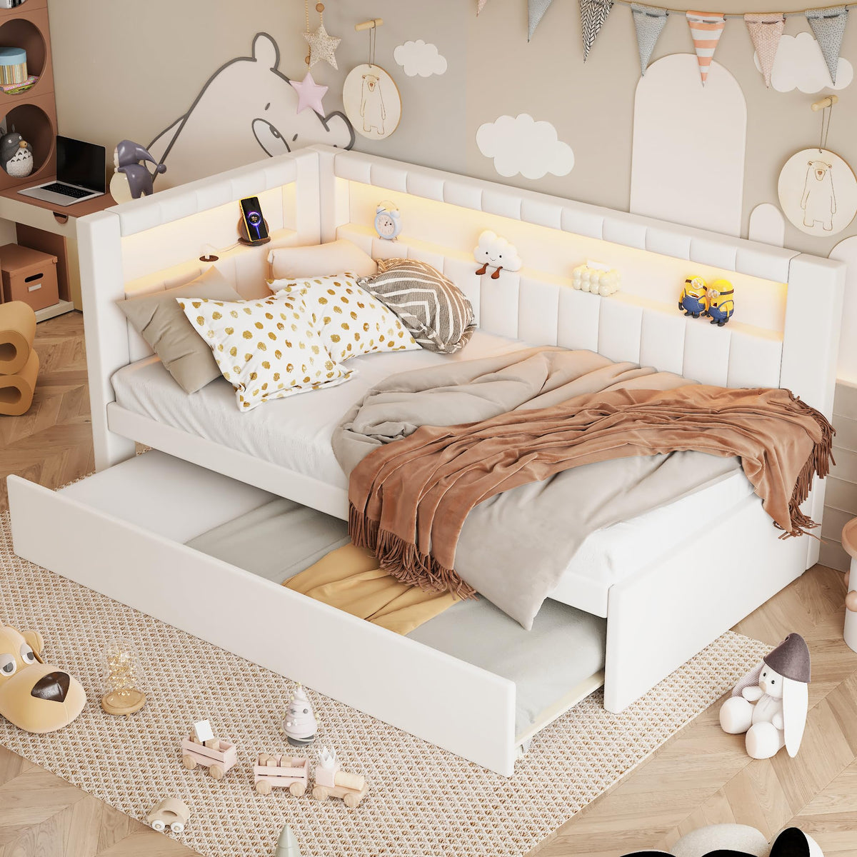 White Twin Size Daybed with Trundle G285