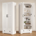 70" Tall Wood Storage Cabinet with 6 Adjustable Shelves Z444878