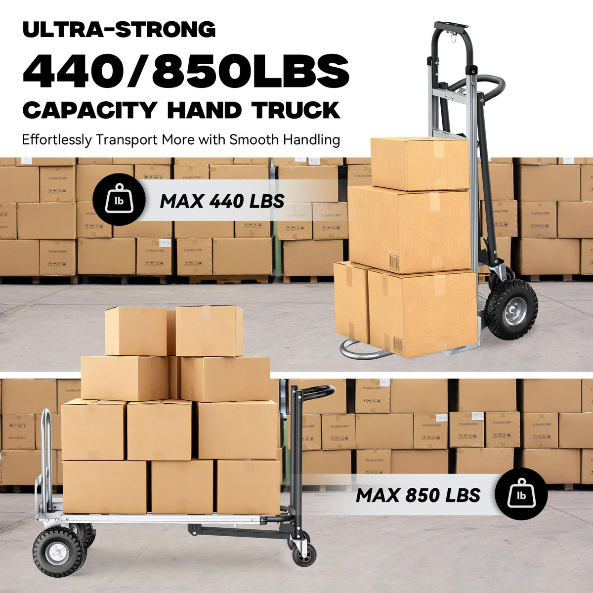 4-in-1 Convertible Dolly Cart U666