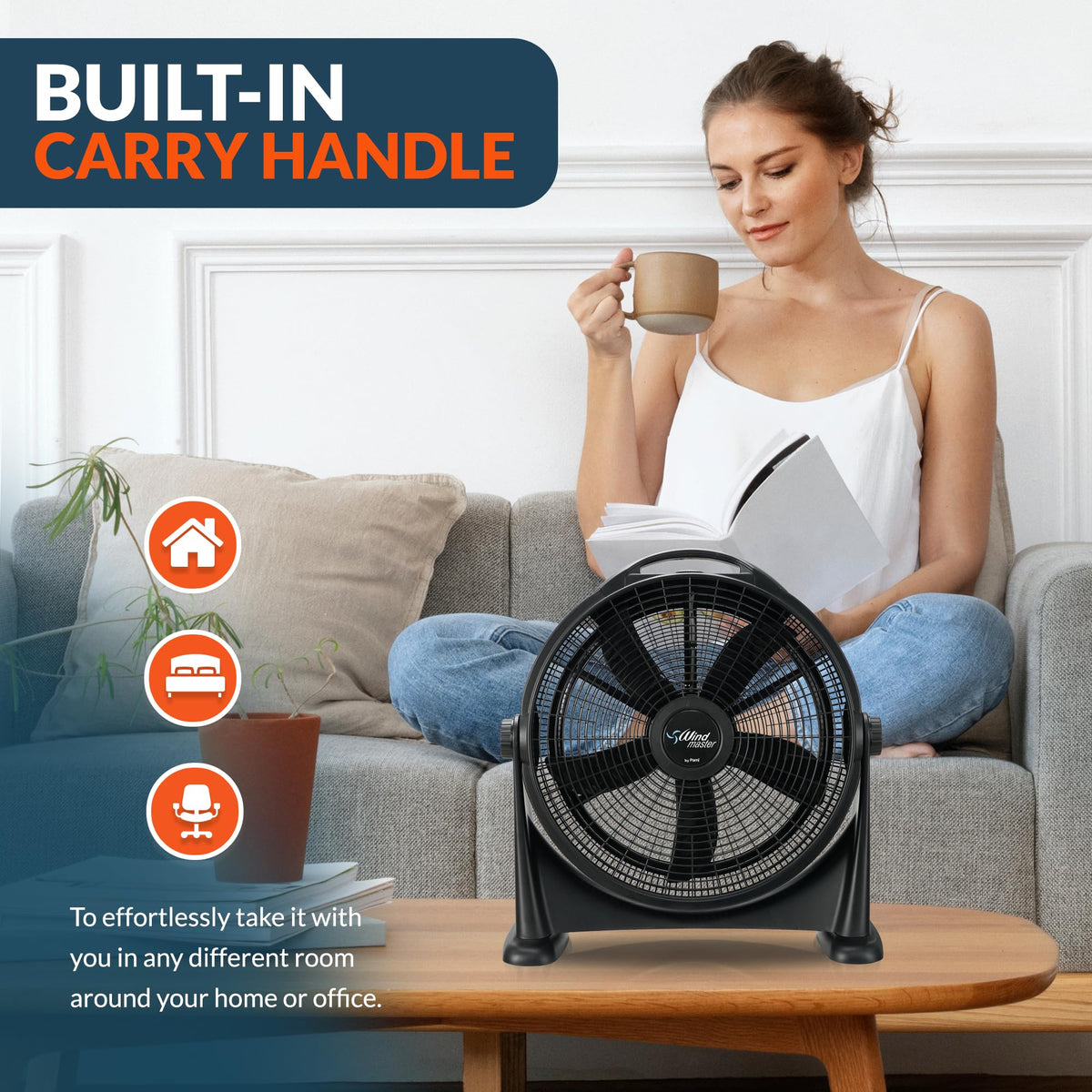 20 in High-Velocity 3 Speed Adjustable Floor Fan N985