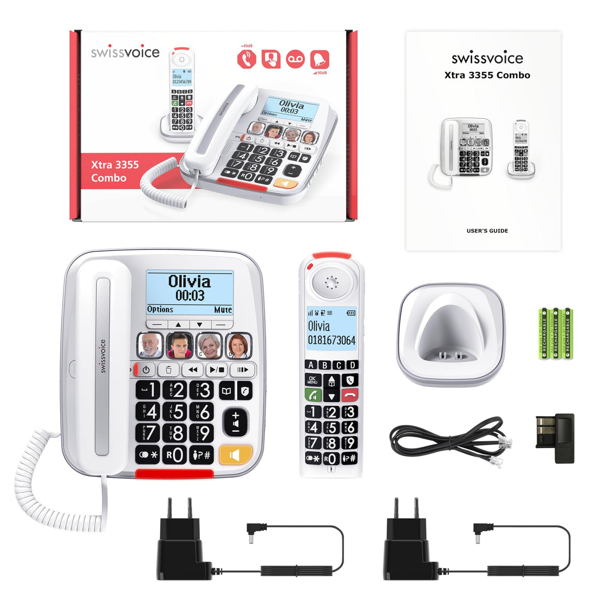 Big Button Phone with Answering Machine and Cordless Handset M89196