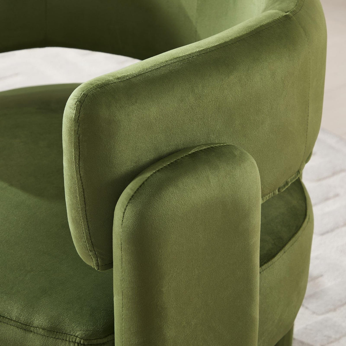 Set of 2 Green Upholstered Accent Chairs with Arms C3799