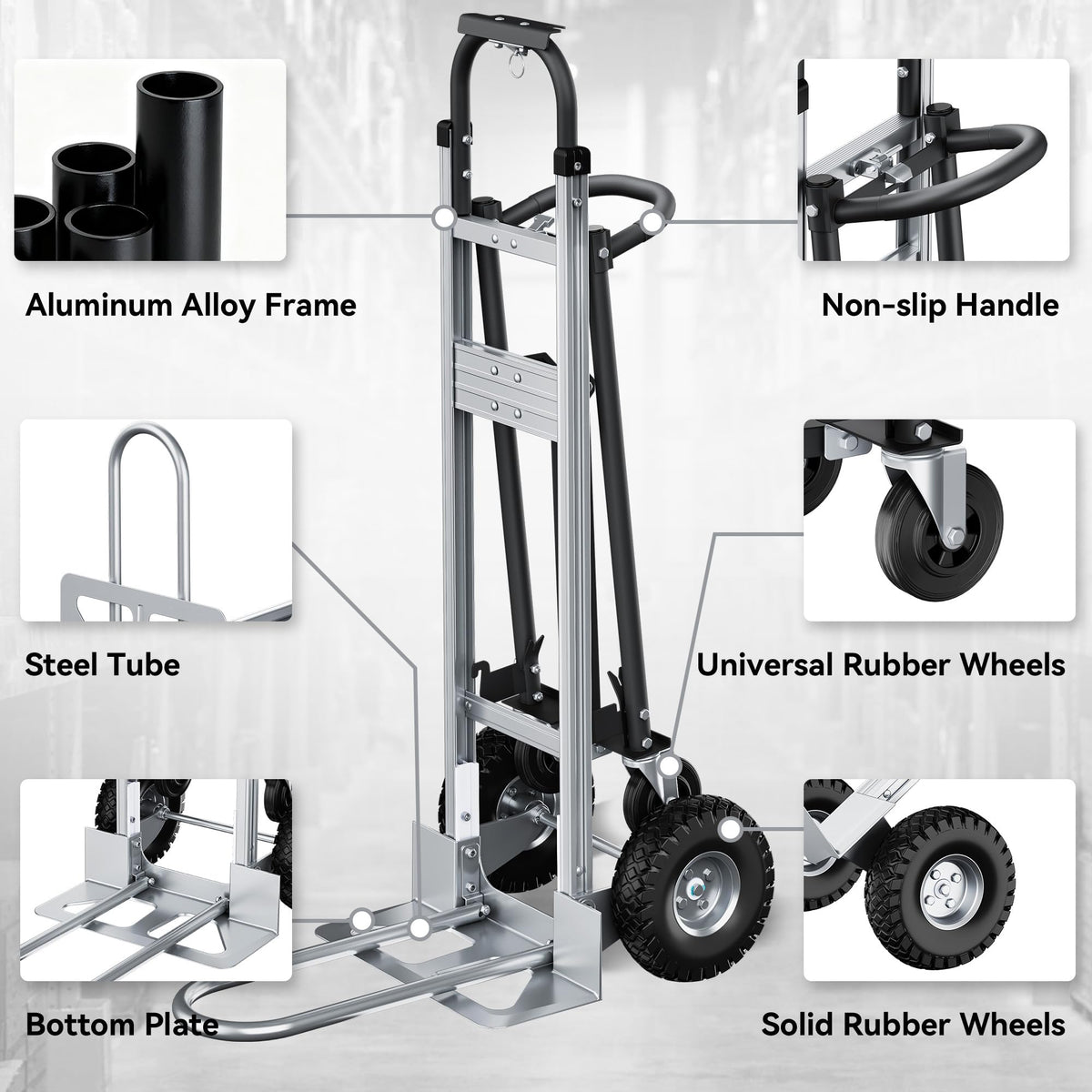 4-in-1 Convertible Dolly Cart U666