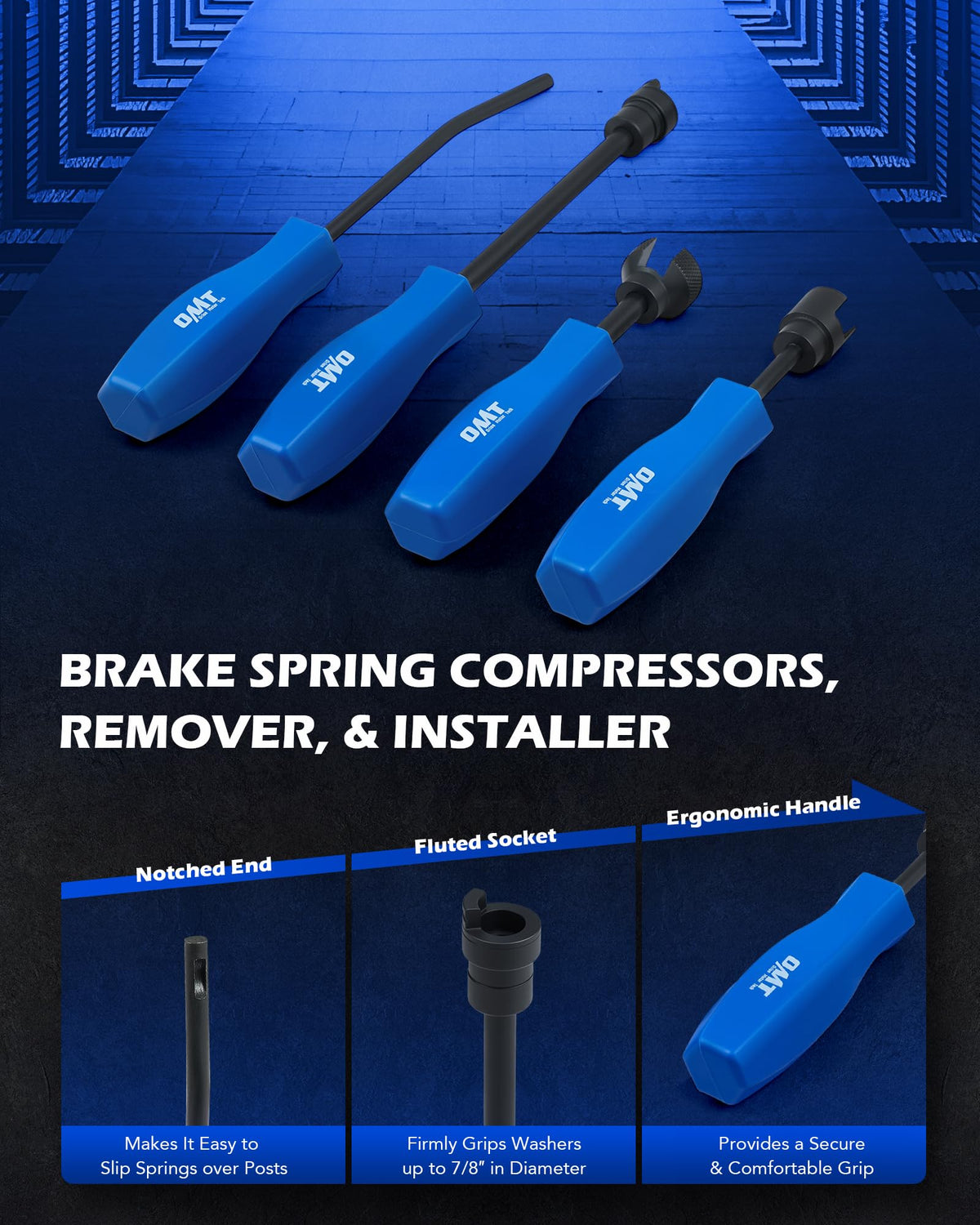 17pc Drum Brake Tool Kit with Spring Compressors and Adjusting Spoons O86718