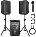 300 W Portable Wireless Bluetooth PA Speaker DJ Mixer Bundle P21245