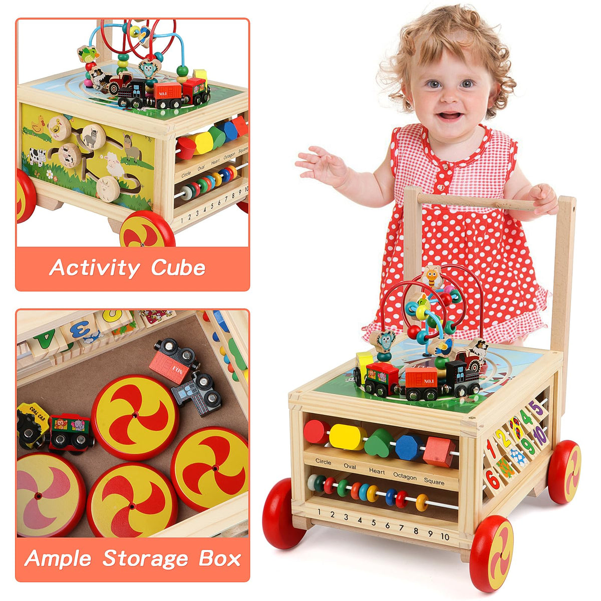 Wooden 7-in-1 Activity Cube U237