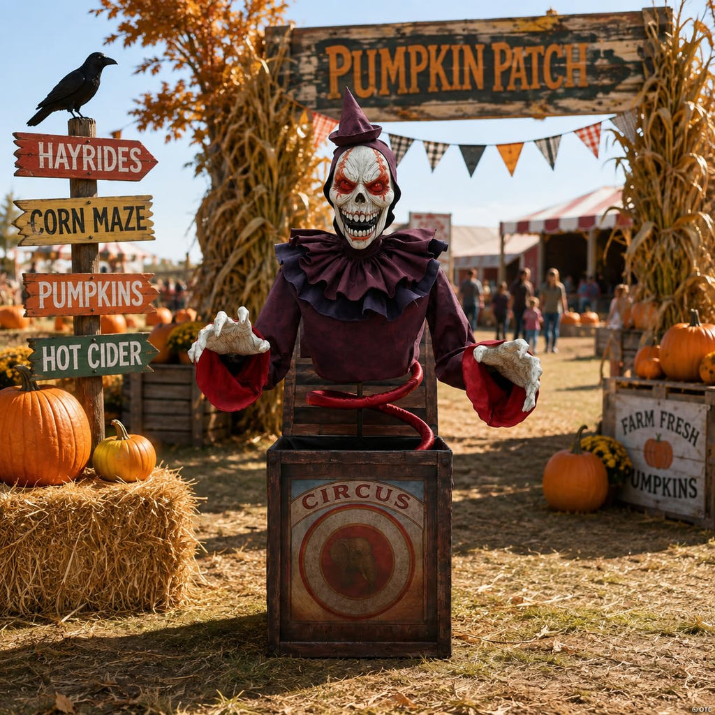 5 Ft. Skeleton Clown Halloween Decoration O16816