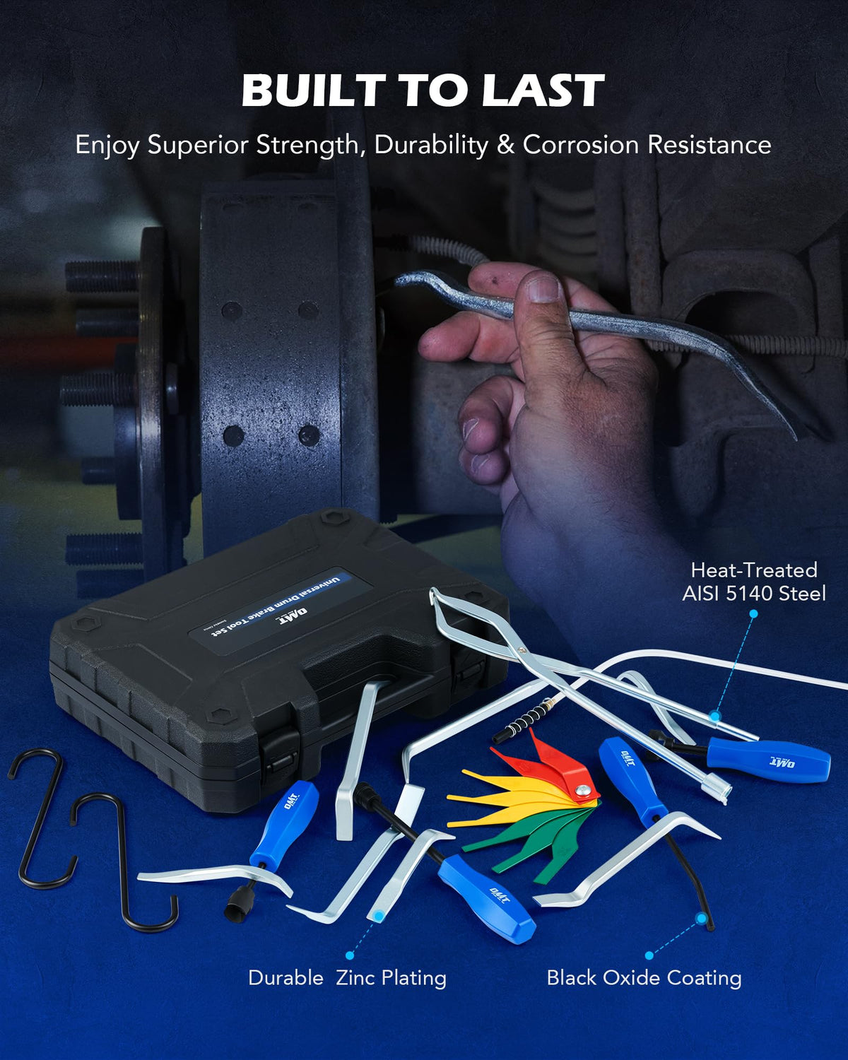 17pc Drum Brake Tool Kit with Spring Compressors and Adjusting Spoons O86718