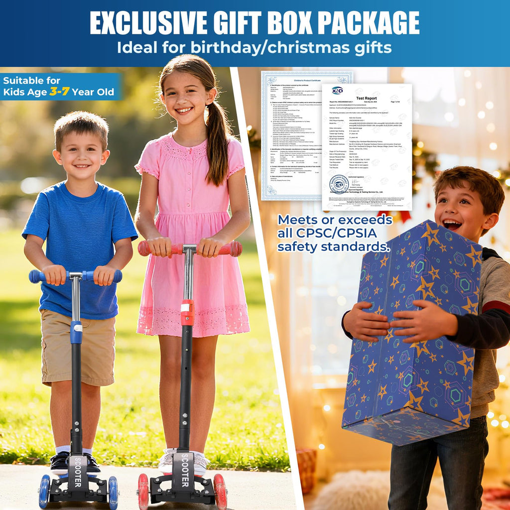 3 Wheel Kids Scooter with LED Light-Up J7569