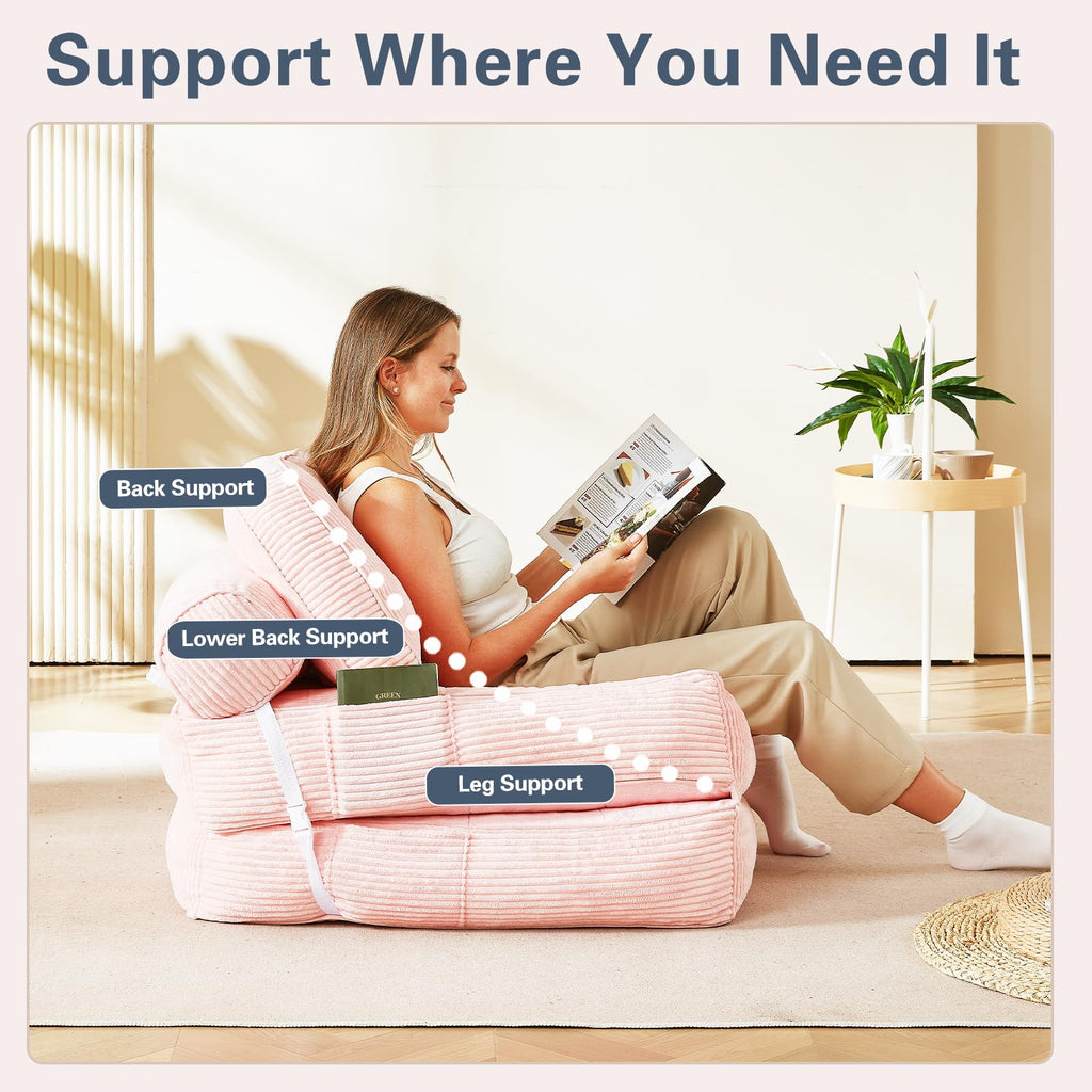 Pink Flannel Folding Sofa Bed Z3537