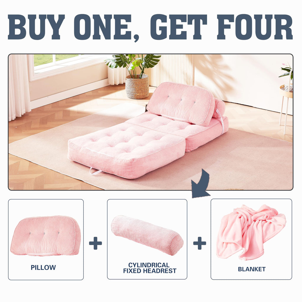Pink Flannel Folding Sofa Bed Z3537