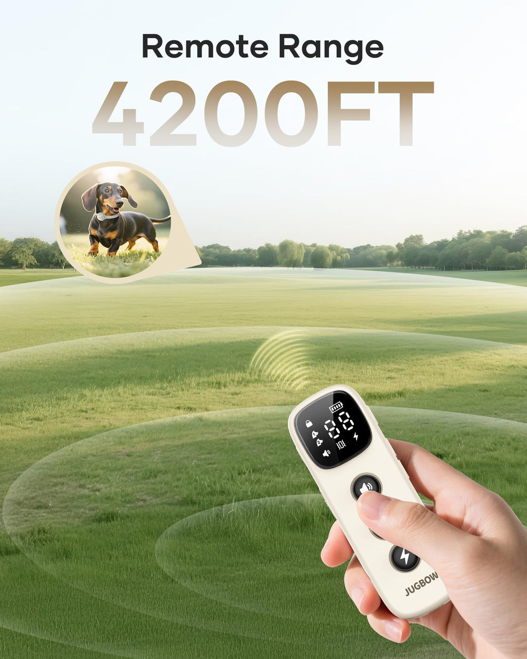 White 4200FT Range Dog Shock Collar T71495
