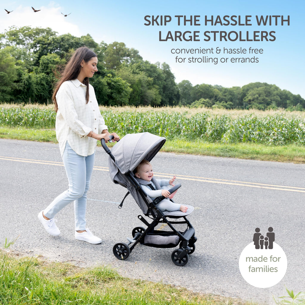 Lightweight Compact Travel Stroller with Canopy, Storage Basket & Recline N542924