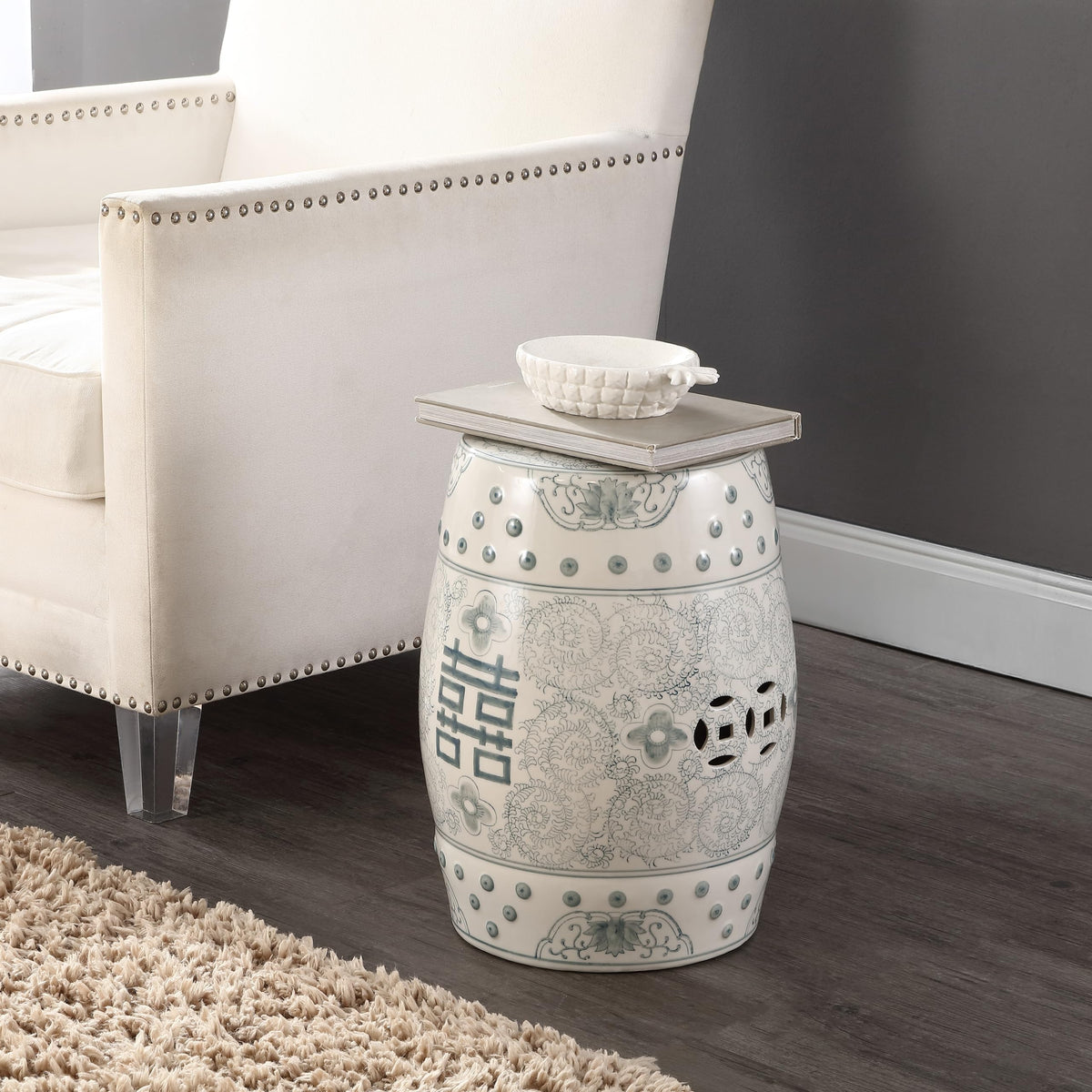Ceramic Garden Stool 18" Table N681