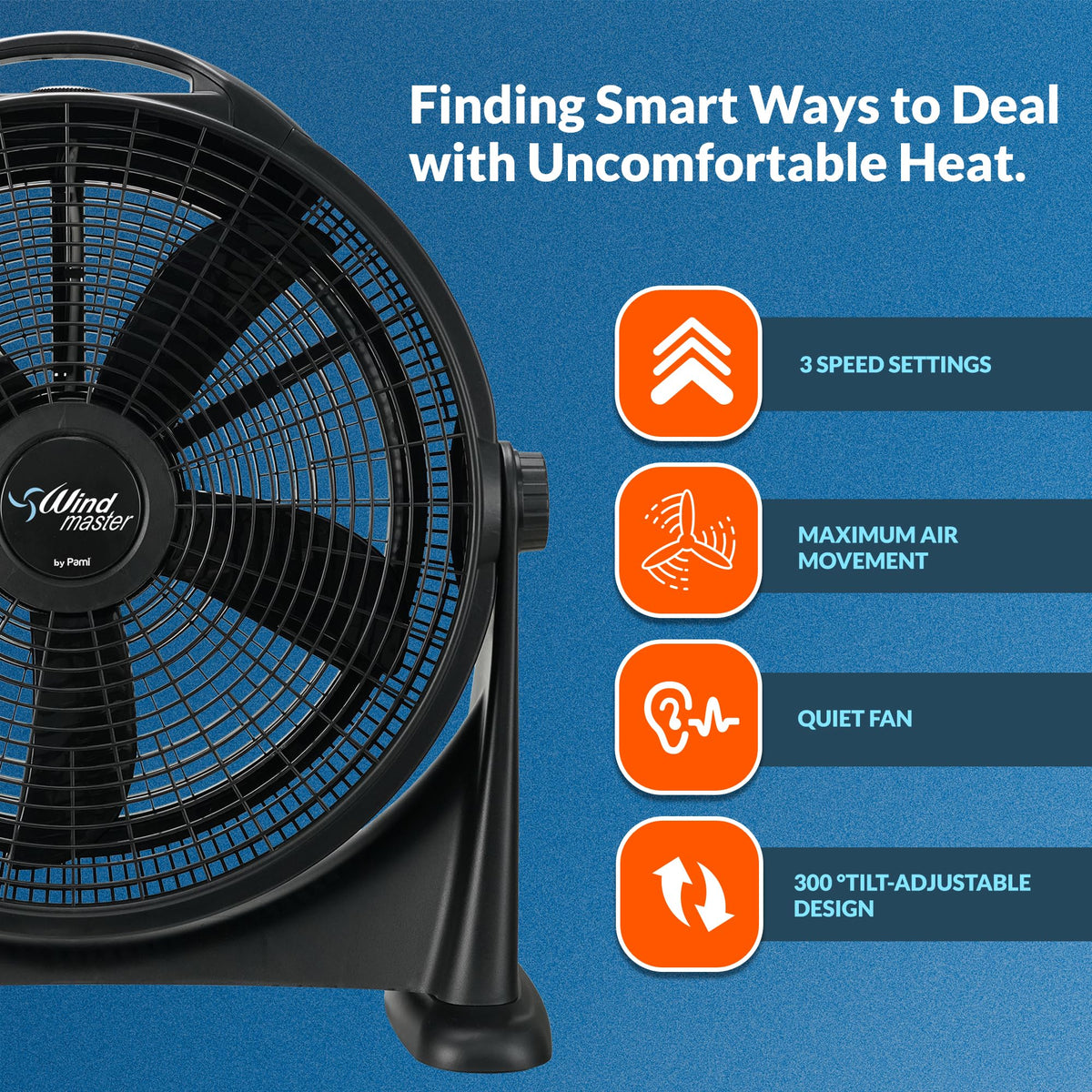 20 in High-Velocity 3 Speed Adjustable Floor Fan N985