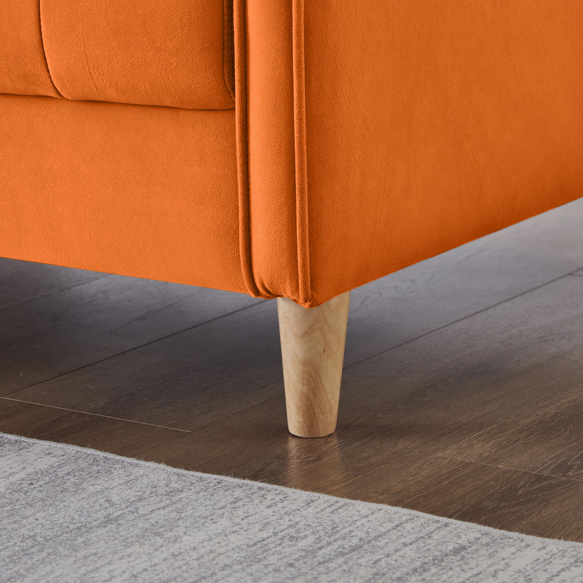 Orange Velvet Tufted Loveseat Sofa R939