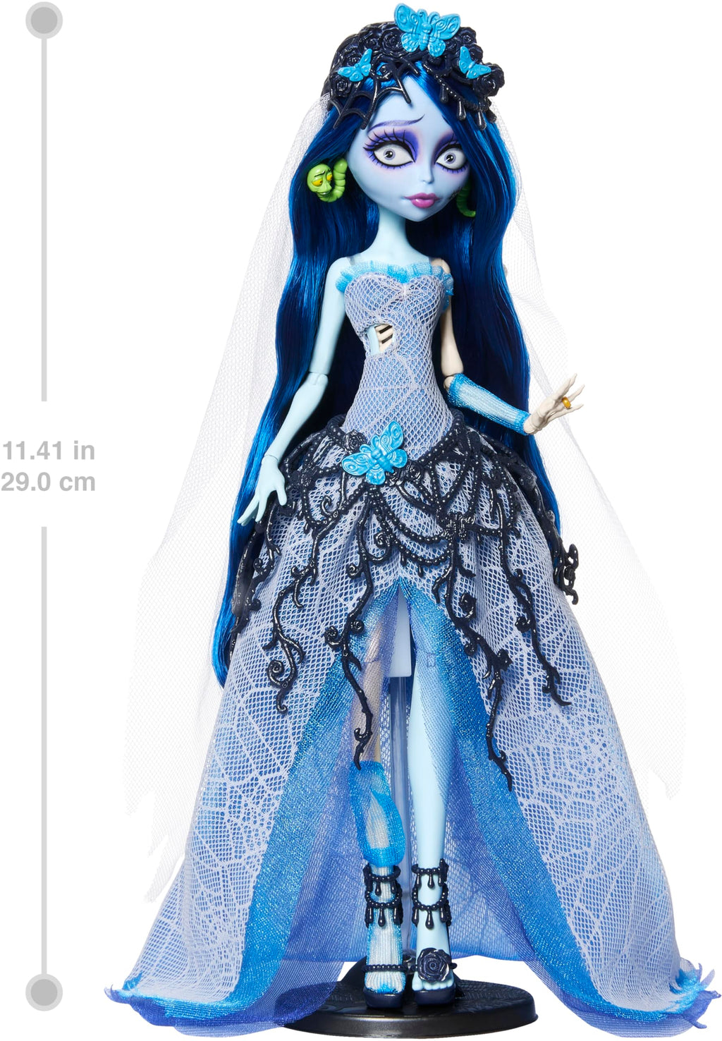 Corpse Bride Emily Doll in Spiderweb Wedding Dress with Accessories G9510