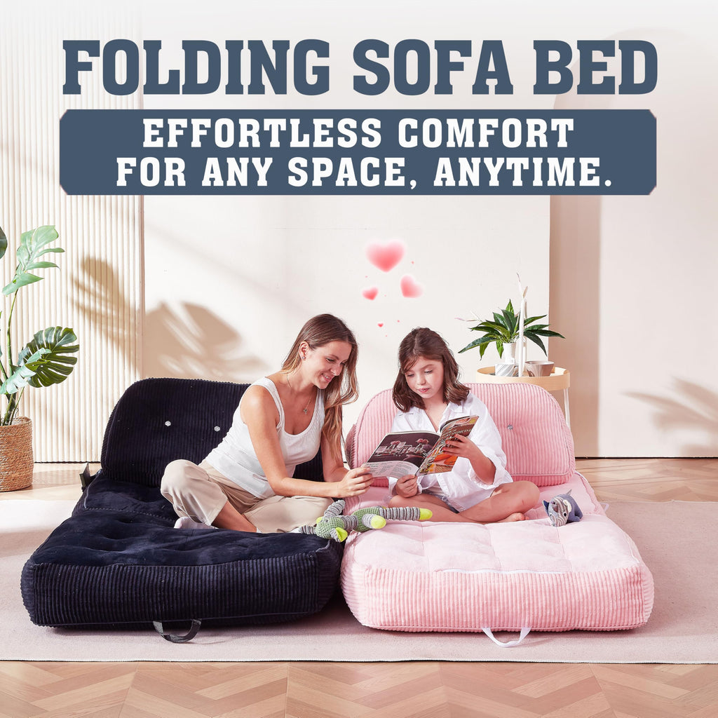 Pink Flannel Folding Sofa Bed Z3537